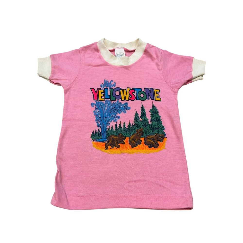 Vintage Yellowstone Kid's T-Shirt in Pink Size 12-18 Months